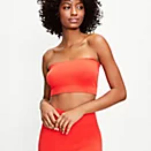 LOFT Daydream Bandeau Bralette in Bright‎ Cherry. Size XS/S - NWT - Picture 1 of 5
